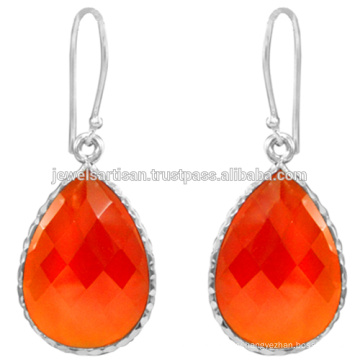 Beautiful Red Onyx Gemstone 925 Sterling Silver Earring